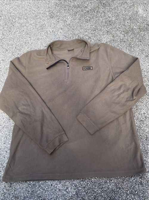 Men’s XL Fox Chunk Micro Fleece With Zip Pocket Brown Carp Fishing Top Clothing