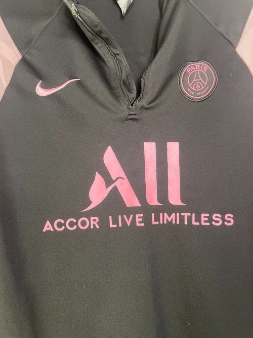 Nike PSG Paris Saint Germain Training Top Size 14 Black Pink Dri-FIT Football — image 3