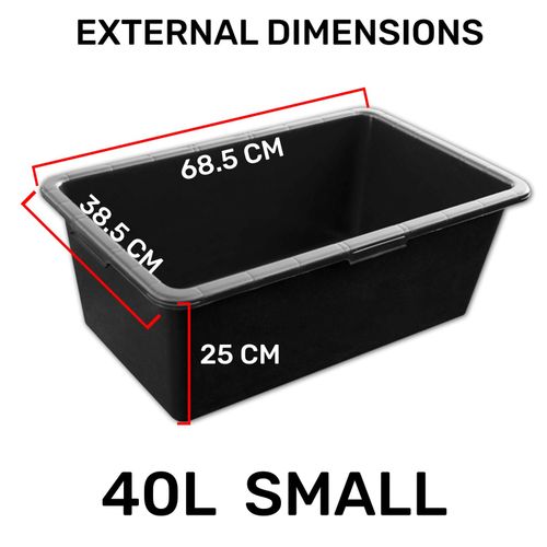 Dog Bath Tub with Drain Valve Black Plastic 40L 65L 90L Pet Wash Grooming — image 2