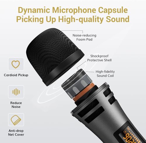2PCS Wireless VHF Professional Microphone Handheld Mic System Karaoke w/Receiver — image 8