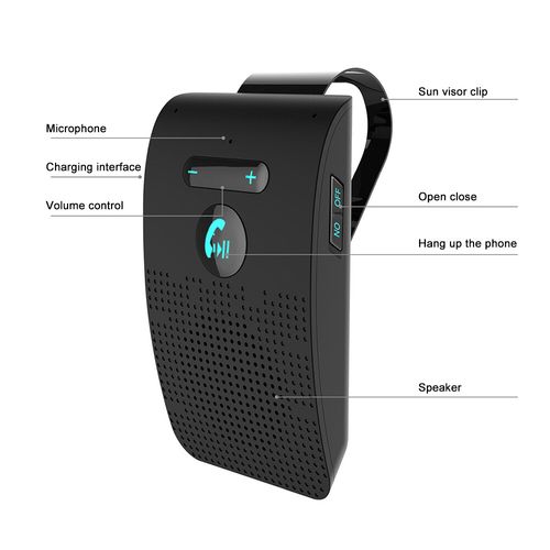 Wireless Bluetooth Speaker Hands-Free Car Kit Speakerphone Visor Clip Receiver — image 10