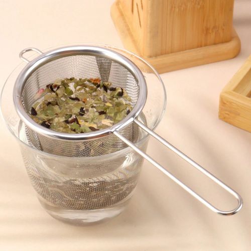 Mesh Strainer Sieve Stainless Steel Large Loose Handle Filter Herb Tea Infuser — image 1