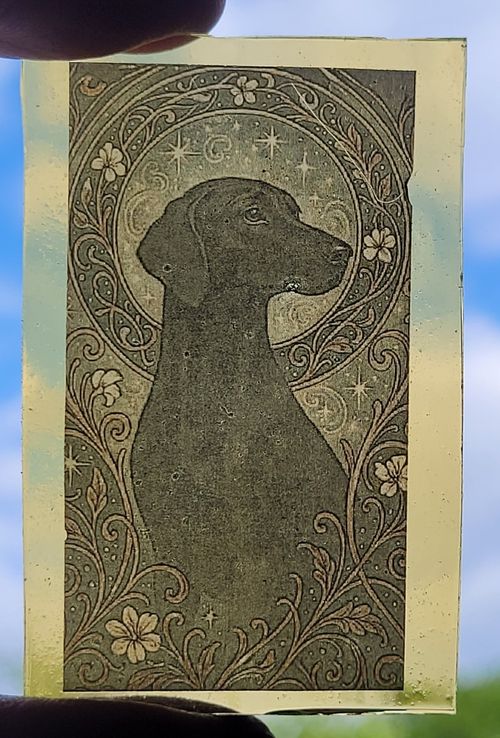 Stained glass Black Labrador dog permanently kiln fired glass piece — image 2