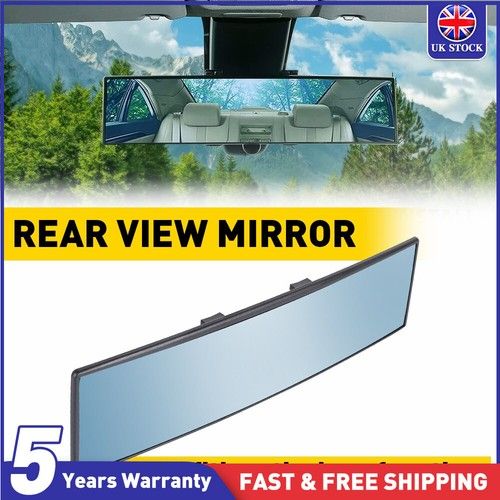 Universal 270mm Wide-angle Convex Interior Car Clip On Truck Rear View Mirror UK