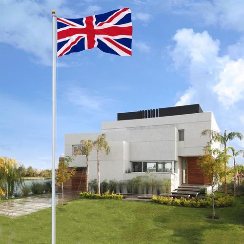 20ft Aluminium Sectional Flagpole Kit Outdoor Garden Telescopic Flag Pole + Flag — image 1