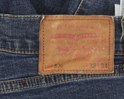 Levi's Mens Straight Jeans Size 32 Blue Pockets Logo W32 L34 — image 5