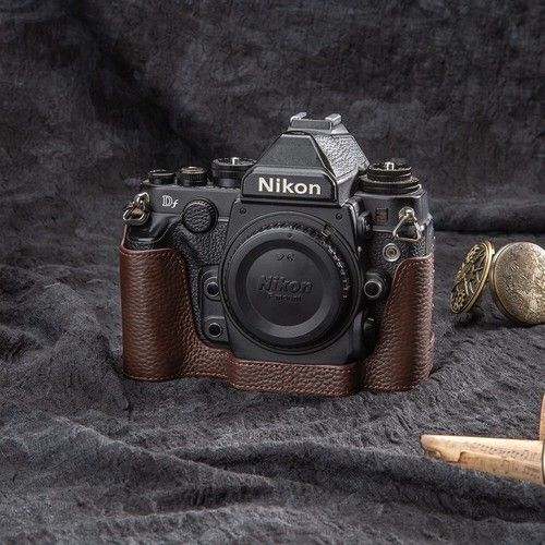 For Nikon DF Case Handmade Genuine Real Leather Half Camera Case Bag Cover