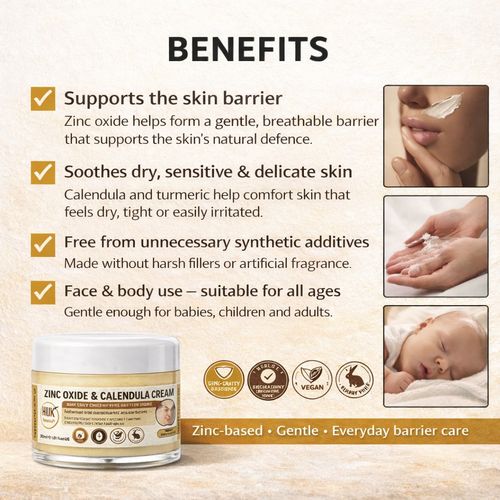 Zinc Oxide & Calendula Cream 30ml Gentle Barrier Cream for Sensitive & Dry Skin — image 2