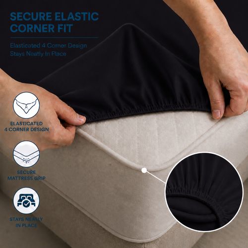 Full Fitted Bed Sheet Extra Deep 25 cm Single Double Super King Size Sheets UK — image 2