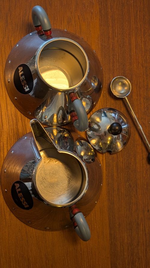 ALESSI MICHAEL GRAVES 7 piece set Kettle, Teapot, Cafetière, 2 Cups, Bowl & Jug — image 11