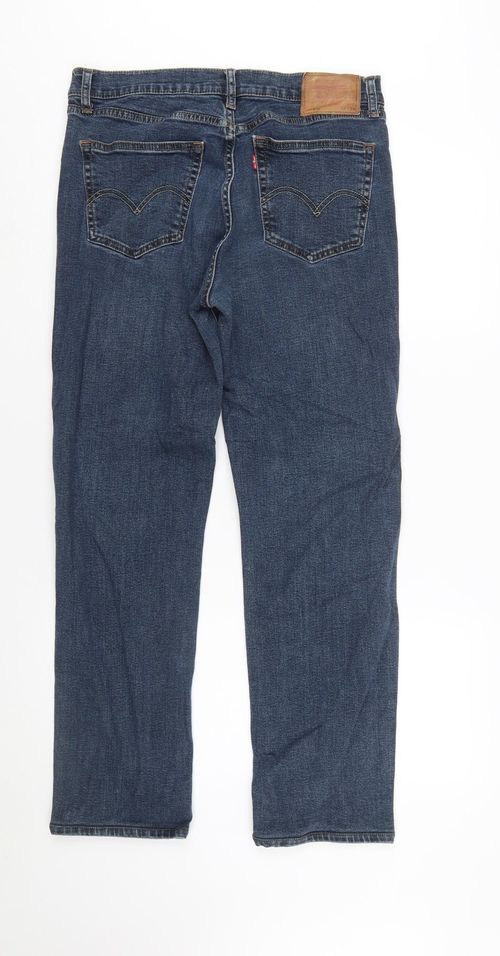 Levi's Mens Straight Jeans Size 32 Blue Pockets Logo W32 L34 — image 4