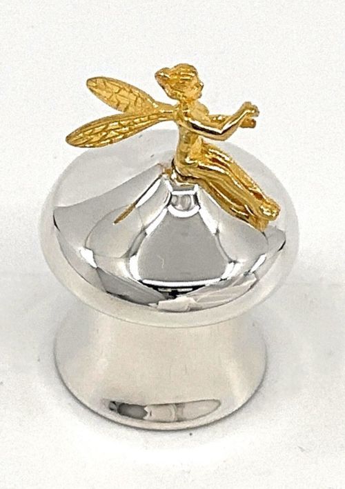 Tooth Fairy Box Victorian Style 925 Sterling Silver With Gold Plated Fairy — image 5