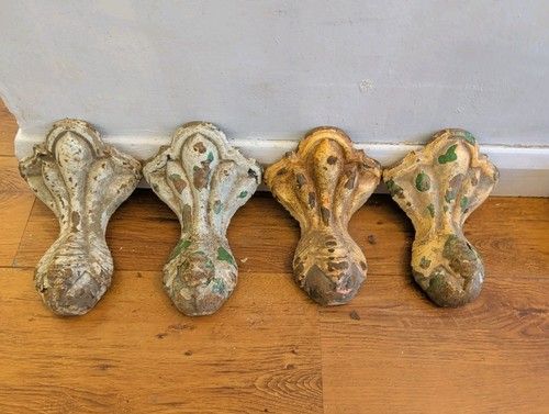 Vintage Antique Ball and Claw Cast Iron Bath Feet Set of 4 salvaged 