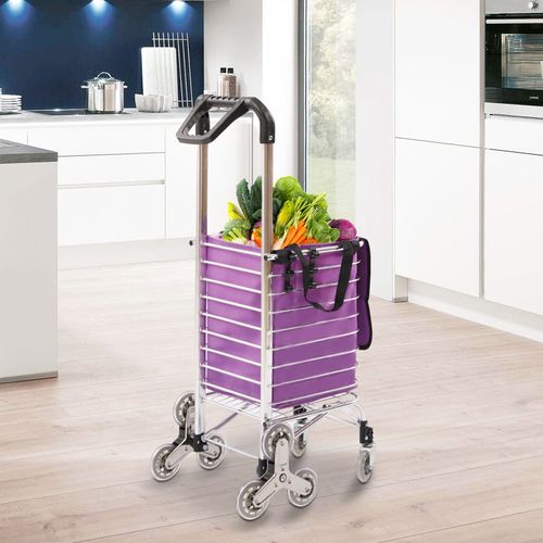 Folding Shopping Trolley Cart with Wheels 88LBS Capacity Foldable Basket UK — image 1