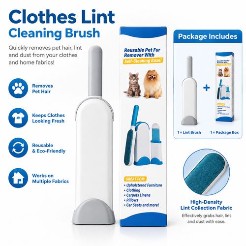 Reusable Pet Hair Remover Lint Brush Self Cleaning Base Dog Cat Fur Remover UK — image 3