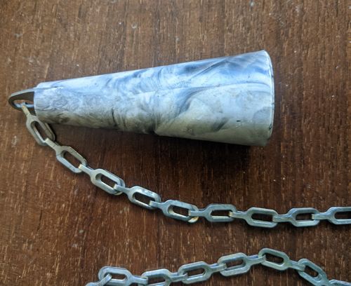 Vintage old chain with a handle from the toilet bowl of the old design USSR 1970 — image 5