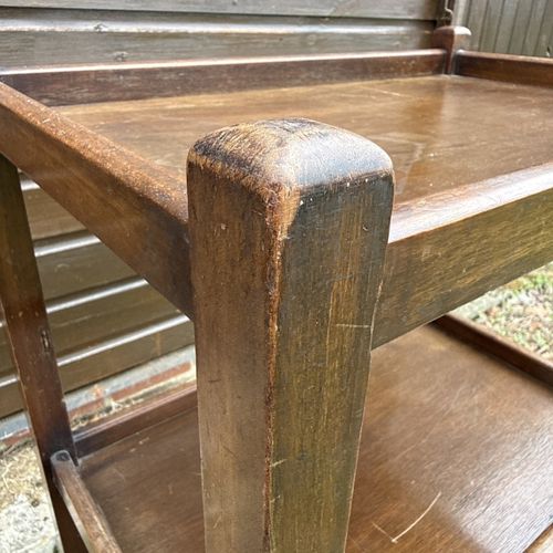 vintage mid century 2 tier tea drinks / hostess trolley cart — image 2