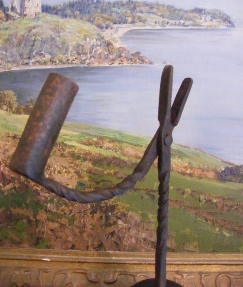 RARE RUSHLIGHT CANDLE HOLDER RUSH LIGHT RUSHNIP 18TH CENTURY #L4 — image 10
