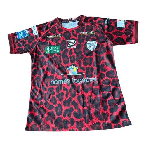 Leigh Leopards Rugby League Home Shirt 2024 - Patrick Medium Red Jersey Top