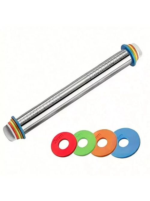 1pc Stainless Steel Adjustable Rolling Pin Thickness Ring Non Stick FrenchStyle) — image 11
