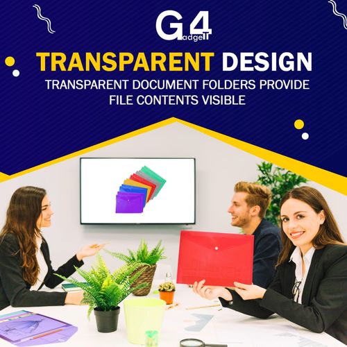 A4 Plastic wallets Stud Document Wallet Files Folders Filing School Office — image 11