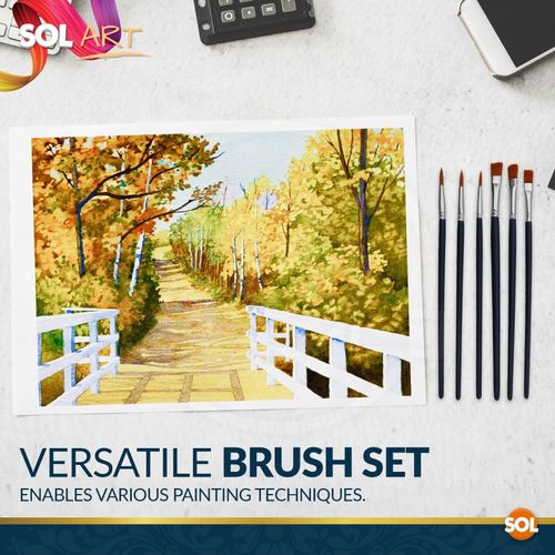 A4 Watercolour Paper Pad 30 Sheets 60 Pages Cold Pressed Artist 160GSM 6 Brushes — image 6