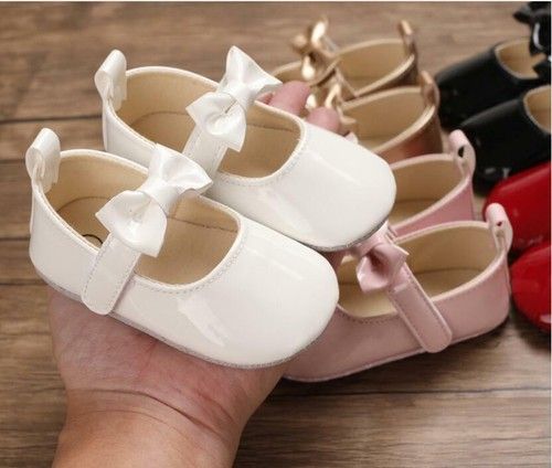 Newborn Baby Girl Pram Shoes Infant Kid Patent Leather Mary Janes Princess Shoes