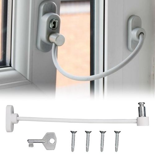 8x UPVC Window Restrictor Safety Cable Lock Wire kids Child Security locks Tools — image 9
