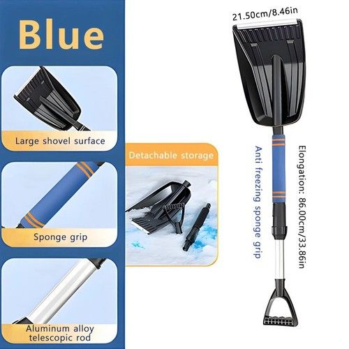 Heavy Duty Snow Shovel Wide Plastic Scoop Push Pusher Handle Winter Clearing UK