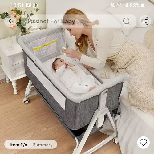 Baby Crib - Mobile Portable Baby Cradle Bed, Foldable Multi-functional BB Bed, — image 2