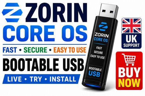 Zorin Core OS Fast, Secure, Easy to Use OS Bootable USB Live Try Install UK