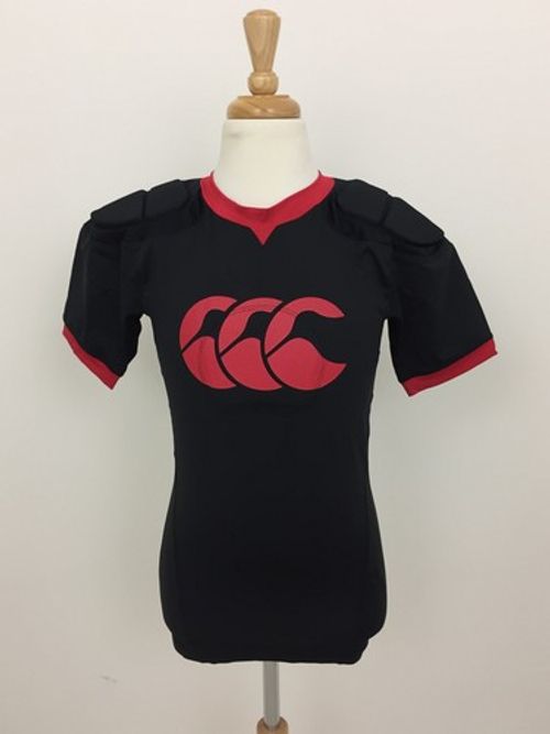 Canterbury Junior Vapodri Raze Vest Top Black Unisex Rugby Short Sleeve New