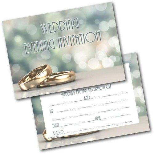 Doodlecards Pack of 20 Wedding Evening Invitations Two Rings Invites & Envelopes