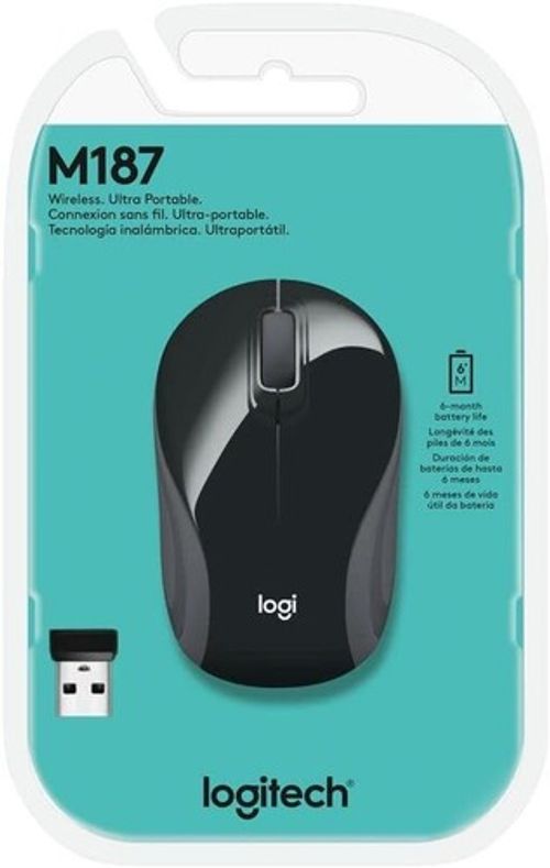 Logitech Wireless Mini Mouse M187, Pocket Sized Ultra Portable Mouse for Laptops