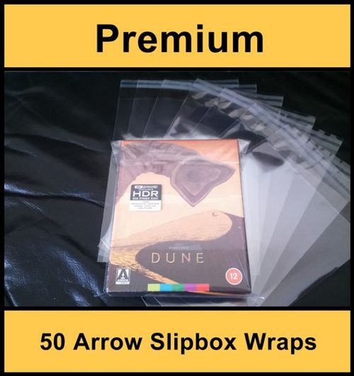 Premium Arrow Video Blu Ray Slip Box Protective Wraps / Sleeves (Pack of 50)