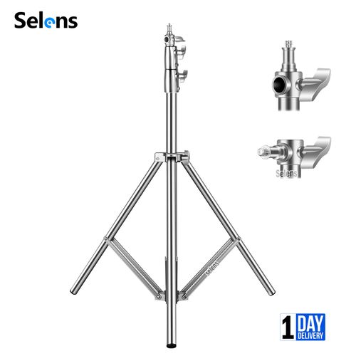 2.8m Light Stand Heavy Duty Adjustable Tripod Spring Damped Stainless Steel — image 1