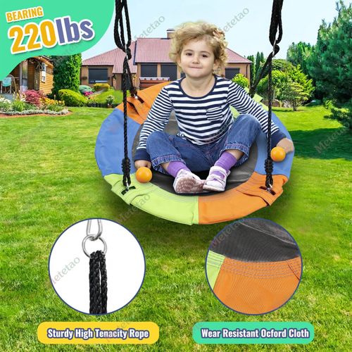 6 in1 Garden Kids Swing Set with Double Swings Slide Ladder for Outdoors Playing — image 3