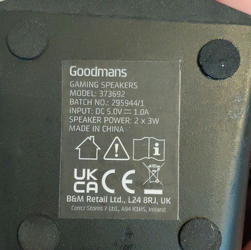 Goodmans Gaming Computer Speakers 373692 2.0 Wired USB 3.5mm 6W Black — image 4