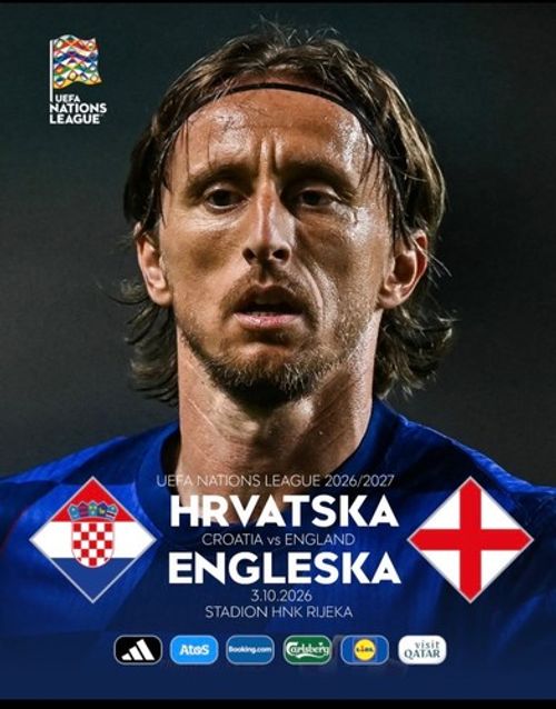 Programme Croatia v England 2026 Nations League. Fan edition