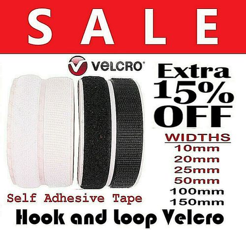 VELCRO® Genuine Brand PS14 SELF ADHESIVE Stick on Tape HOOK & LOOP Sticky Strips — image 1