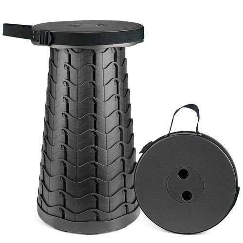 Collapsible Round Folding Stool Blue, Portable Lightweight Seat for Festival UK