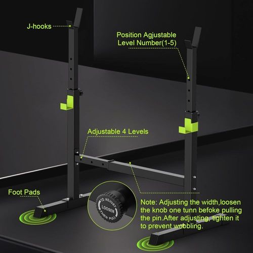 Squat Rack Stand Olympic Barbell Rack Bench Support Free Press Gym Workout ⭐⭐⭐⭐⭐ — image 9
