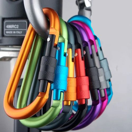 6X Heavy Duty Carabiner Clip Hook D_Ring Screw Lock Rock Outdoor Buckle Max 50KG