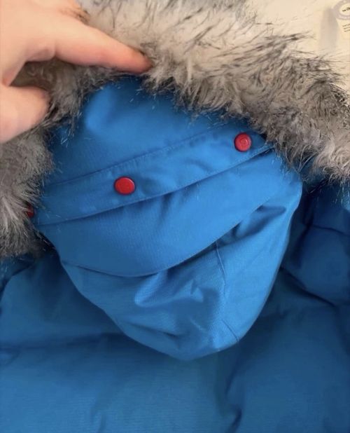 Salomon Blue Puffer Jacket Size S Hooded Faux Fur Trim — image 13
