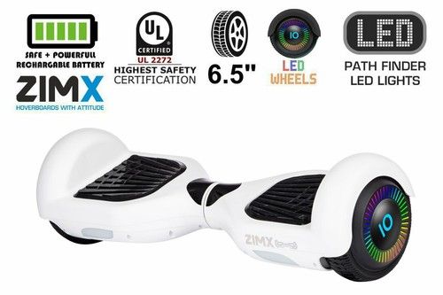 White Hoverboard with LED Wheels UL2272 Certified