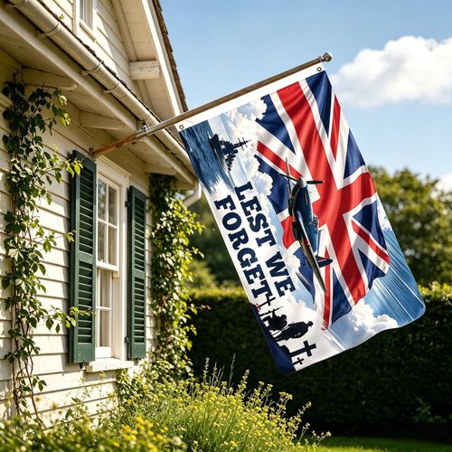 Lest We Forget Flag 5ft x 3ft with Eyelets Poppy Remembrance Day Flag for War — image 12