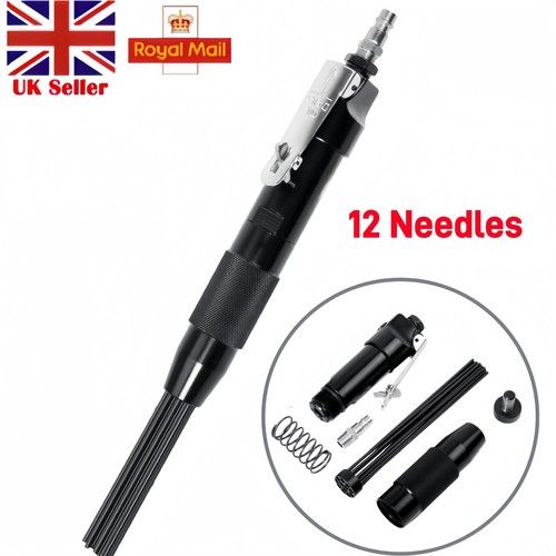 Air Needle Scaler Descaler Needle Gun Hammer Rust Remover De-ruster 12 Needles.