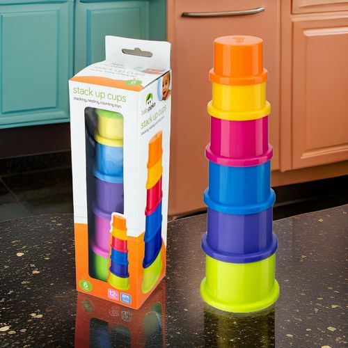 6pcs Stacking Cups Baby Toddler Toys Colourful Building Blocks Nesting Sorting — image 3