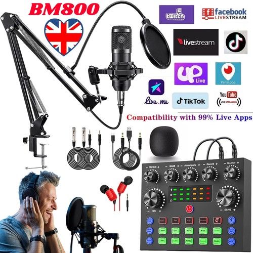 Complete Home Studio Recording Kit Mixer Condenser Microphone For Music Podcast
