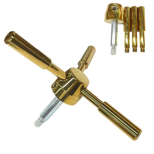 3 Spoke Heavy Duty Safe Handle for Vault Door & Gun Safe Handle Gold Finish